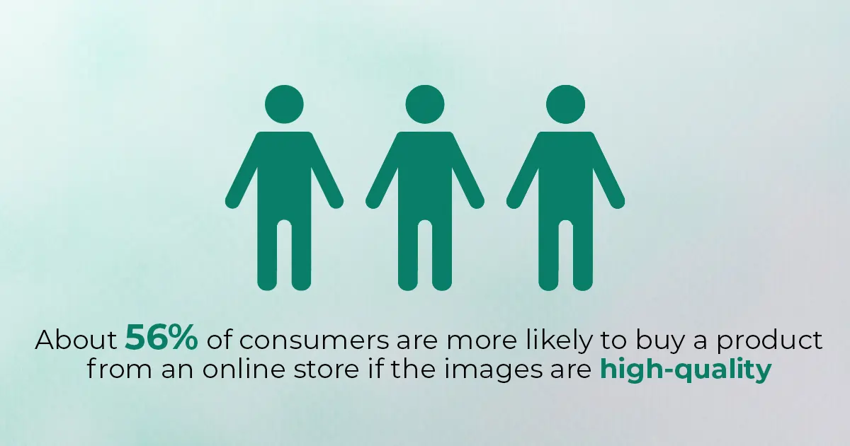 Infographic showing three human icons and text stating that about 56% of consumers