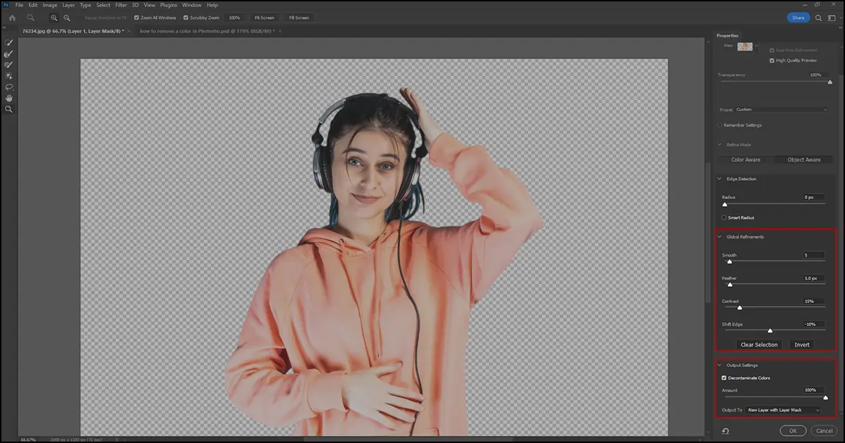 Background color removal