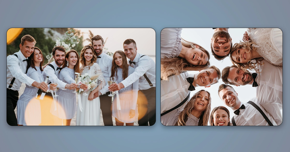 Sessão de fotos de família e amigos
