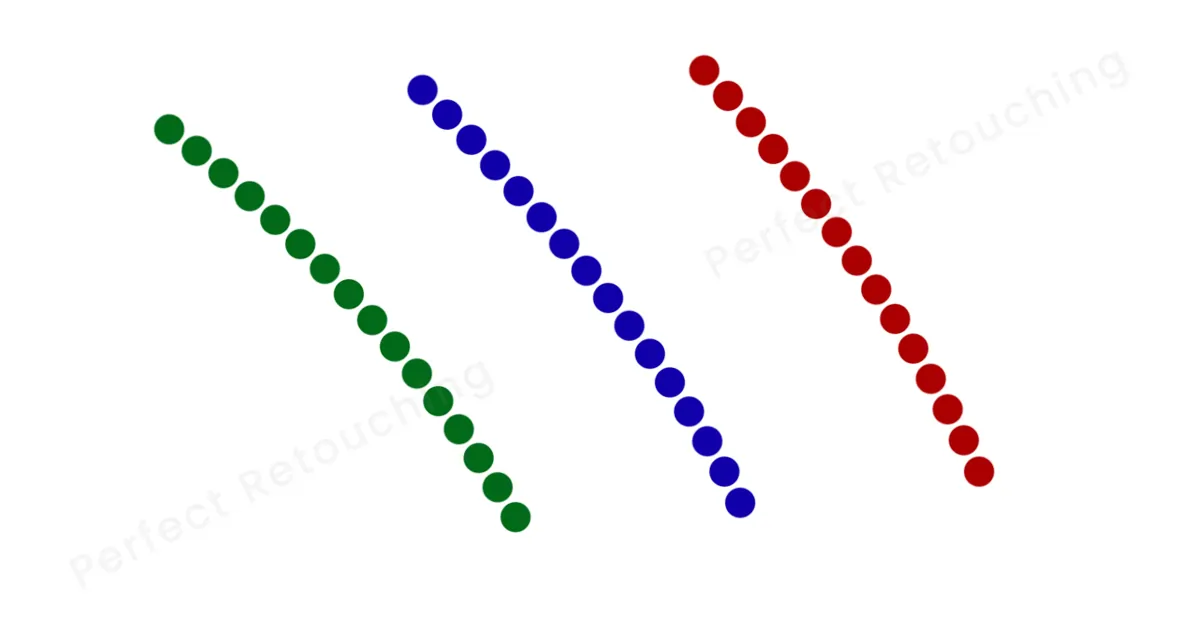 Ligne pointillée diagonale avec outil Pinceau