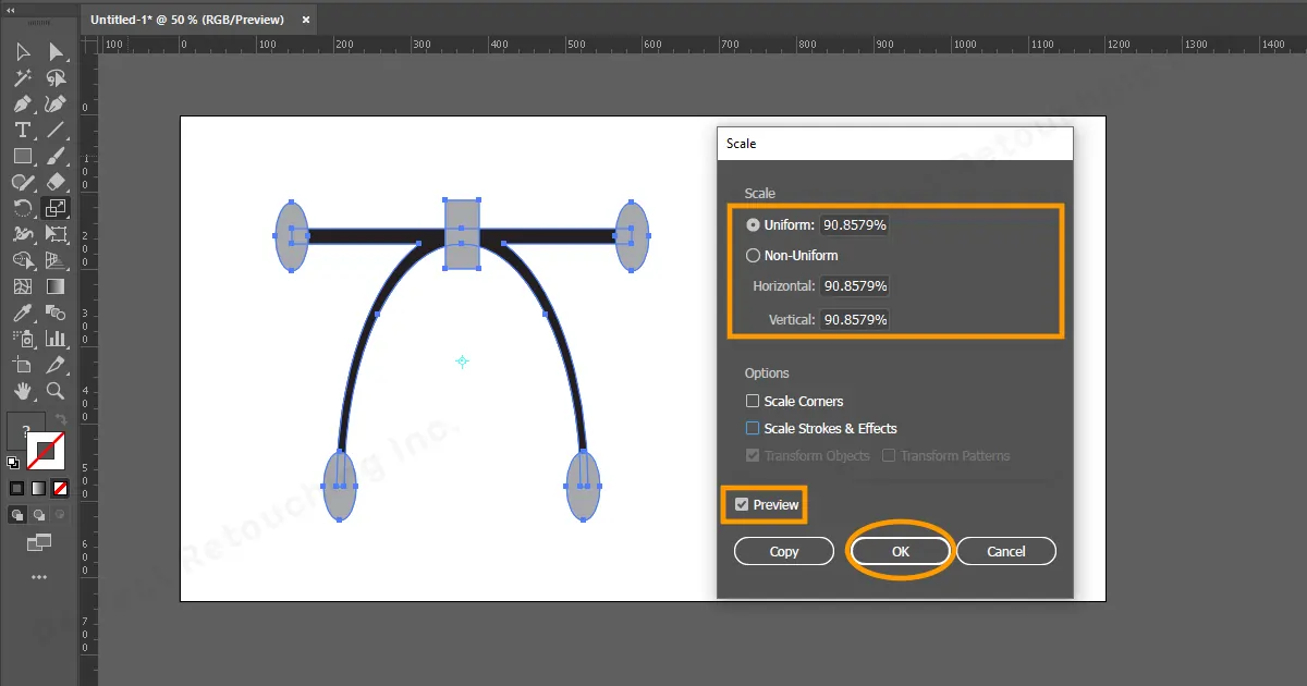 Dimensionar objetos com porcentagem